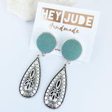 Load image into Gallery viewer, Antique Silver Boho Drop Earrings