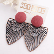 Load image into Gallery viewer, Large Stud Dark Copper Boho Fans