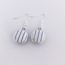 Load image into Gallery viewer, Silver Double Sided Dangle Earrings